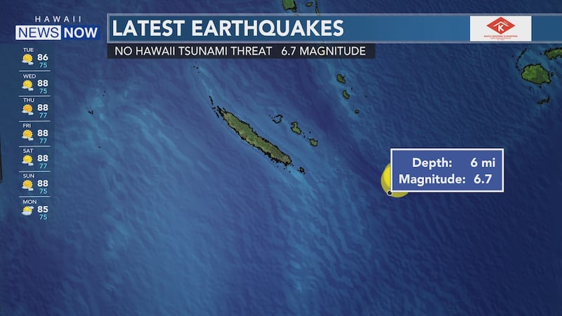 The center listed the earthquake’s preliminary location at 23.0 degrees south latitude and...