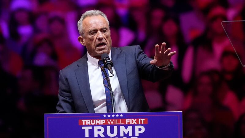 Robert F. Kennedy Jr., speaks before Republican presidential nominee former President Donald...