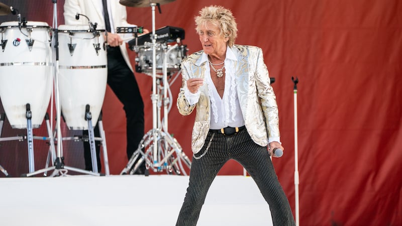 Rod Stewart performs during the first weekend of the New Orleans Jazz & Heritage Festival on...