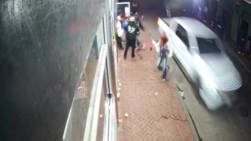 Dramatic video shows Bourbon Street revelers narrowly avoiding the speeding terror suspect.