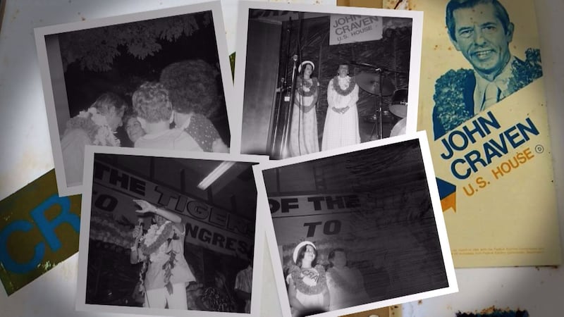 The photos were taken in Hawaii in 1976 at a political rally at McKinley High School for John...