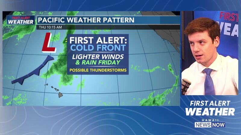 This front could bring heavy rain and isolated thunderstorms.