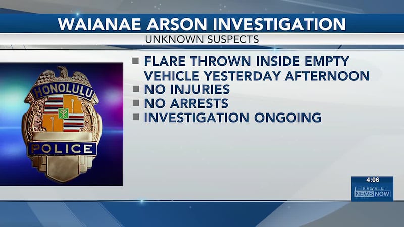 Police opened an arson investigation after an unknown suspect reportedly threw a lit flare...