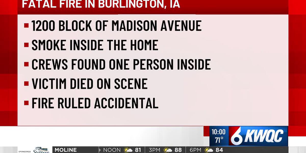 Coverage image for: 1 dead in Burlington house fire