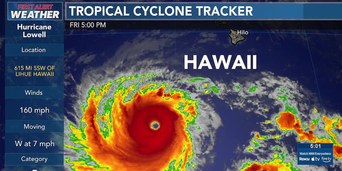 Coverage image for: Hurricane Lowell again a category 5 system, still forecast to turn northward this weekend