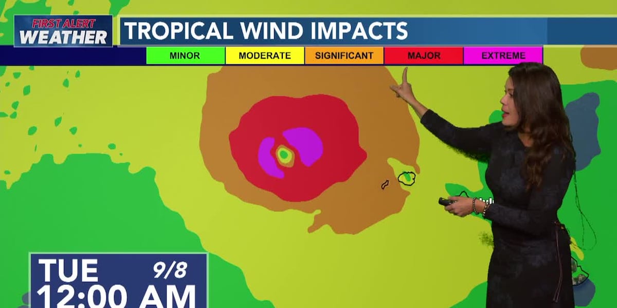 Coverage image for: September 4, 2026 Hurricane Lowell will begin to turn north this weekend; cone just west