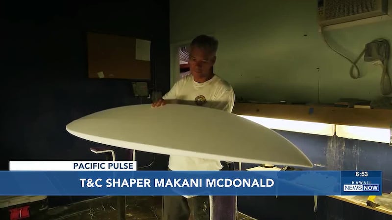 T&C Surf shaper Makani McDonald joins Pacific Pulse to explain how testing his own...