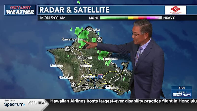 Trade winds will be in the moderate to locally windy range through Tuesday.