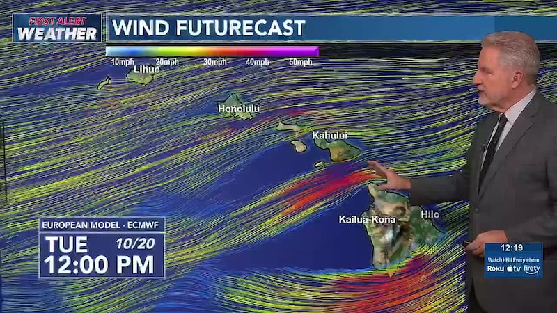 Some instability in the atmosphere will enhance the trade showers for Maui and Hawaii Island....