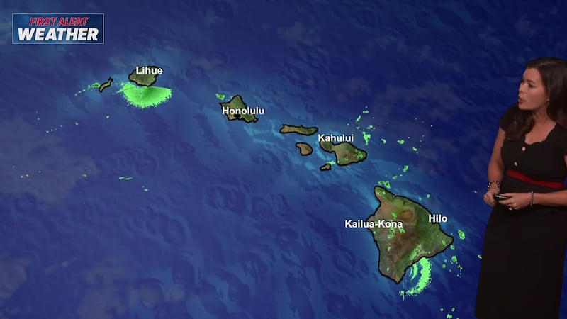 Tracking passing showers and trade winds
