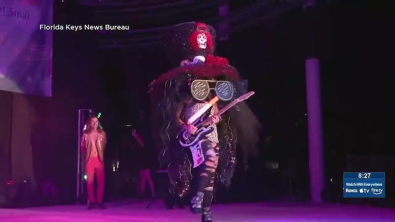More than 500 packed Key West's musical-themed Headdress Ball, part of Fantasy Fest wrapping...
