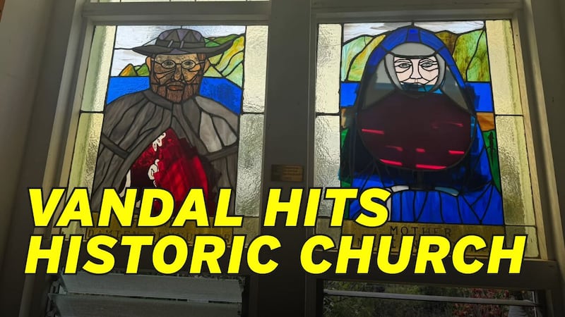 The church caretaker said multiple jalousies, stained glass windows and priceless pieces were...
