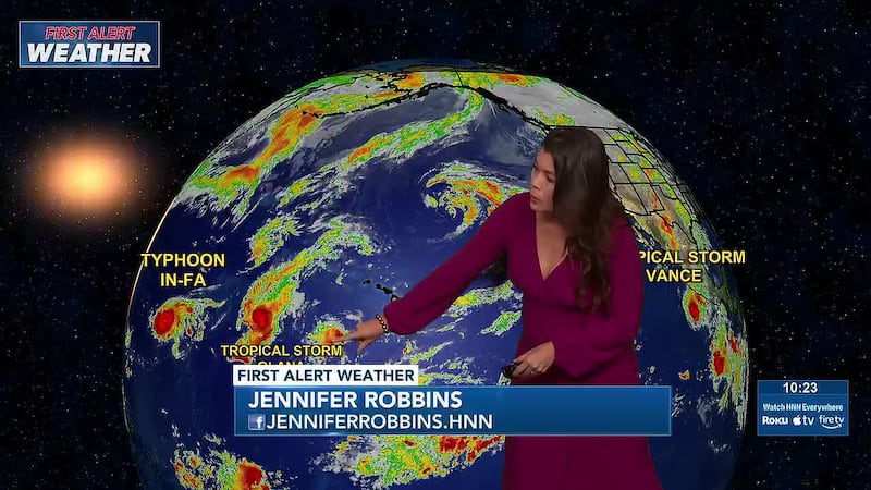 Tracking periods of heavy rain and potential thunderstorms