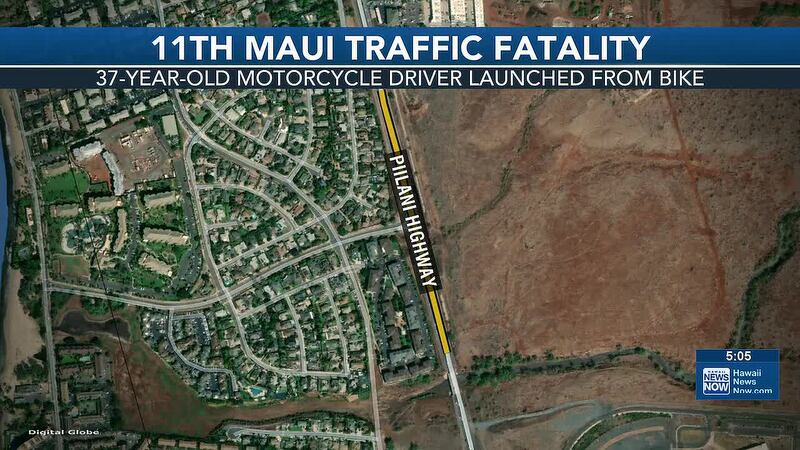The motorcyclist, a 37-year-old Kihei man, was ejected and taken to Maui Memorial Medical...