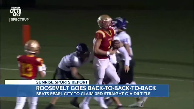 The Roughriders beat Pearl City 31-14 to win their 3rd straight OIA Division 2 football title....